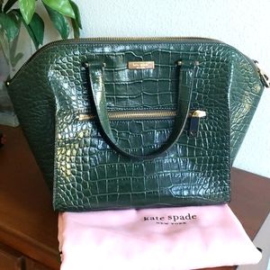 NWOT Kate Spade Savannah Parliament Square Exotic Croc Embossed Sat